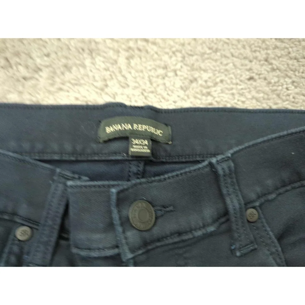 Banana Republic Jeans Mens 32x34 Black Straight Leg‎ Stretch Casual